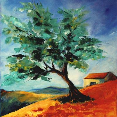 Olive tree on the hill